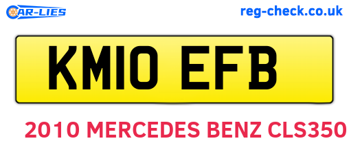 KM10EFB are the vehicle registration plates.