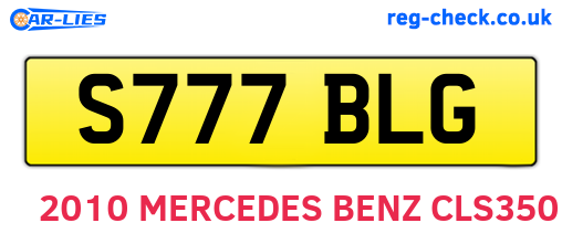 S777BLG are the vehicle registration plates.