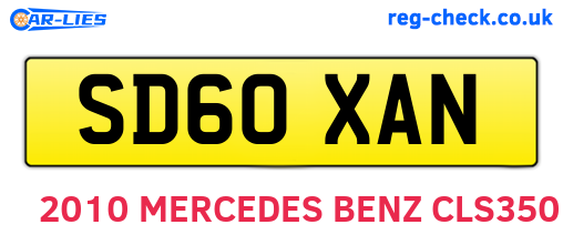 SD60XAN are the vehicle registration plates.
