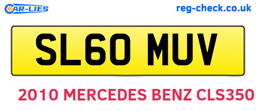 SL60MUV are the vehicle registration plates.