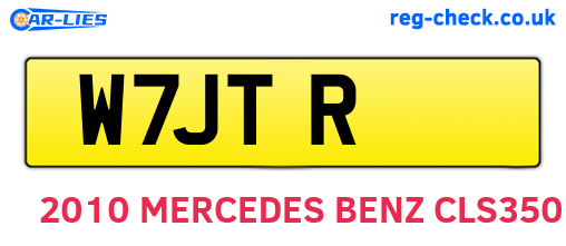 W7JTR are the vehicle registration plates.