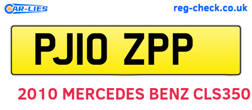 PJ10ZPP are the vehicle registration plates.