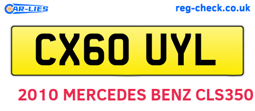 CX60UYL are the vehicle registration plates.