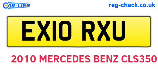 EX10RXU are the vehicle registration plates.