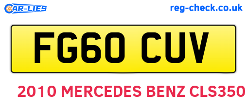 FG60CUV are the vehicle registration plates.