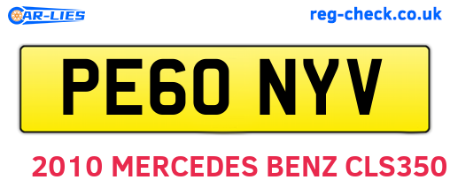 PE60NYV are the vehicle registration plates.