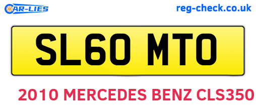 SL60MTO are the vehicle registration plates.