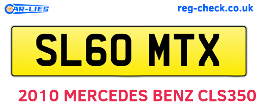SL60MTX are the vehicle registration plates.