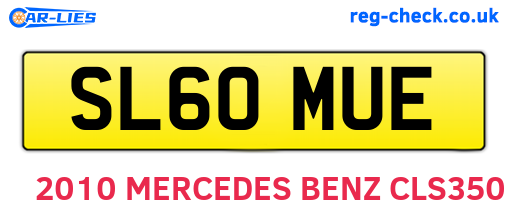 SL60MUE are the vehicle registration plates.