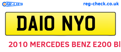 DA10NYO are the vehicle registration plates.