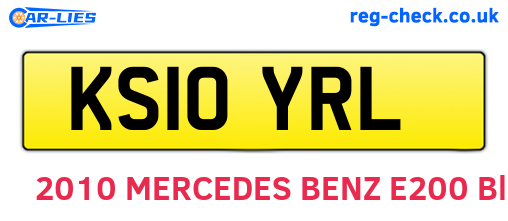 KS10YRL are the vehicle registration plates.