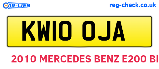 KW10OJA are the vehicle registration plates.
