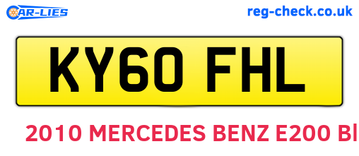 KY60FHL are the vehicle registration plates.