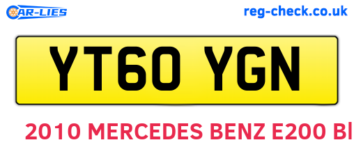 YT60YGN are the vehicle registration plates.