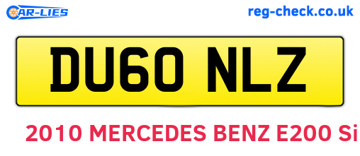 DU60NLZ are the vehicle registration plates.