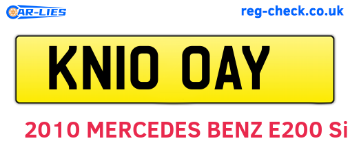 KN10OAY are the vehicle registration plates.