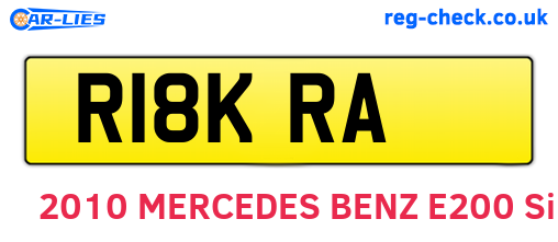 R18KRA are the vehicle registration plates.