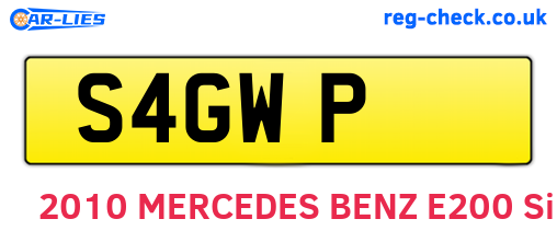 S4GWP are the vehicle registration plates.