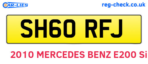 SH60RFJ are the vehicle registration plates.