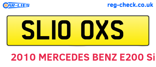 SL10OXS are the vehicle registration plates.