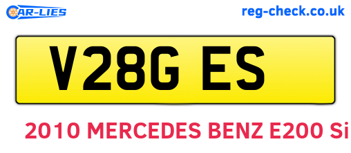 V28GES are the vehicle registration plates.