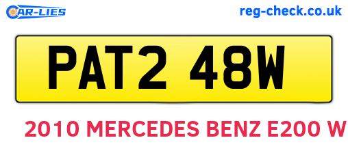 PAT248W are the vehicle registration plates.