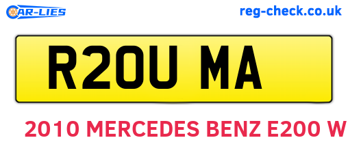 R20UMA are the vehicle registration plates.