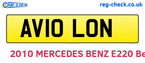 AV10LON are the vehicle registration plates.