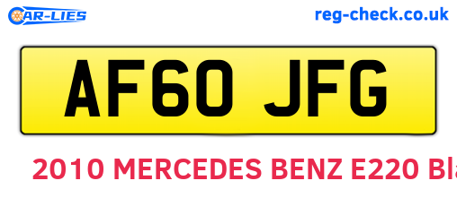 AF60JFG are the vehicle registration plates.