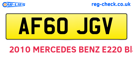 AF60JGV are the vehicle registration plates.