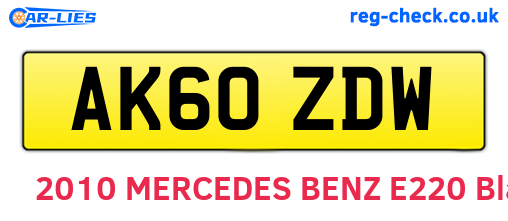 AK60ZDW are the vehicle registration plates.