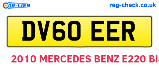 DV60EER are the vehicle registration plates.
