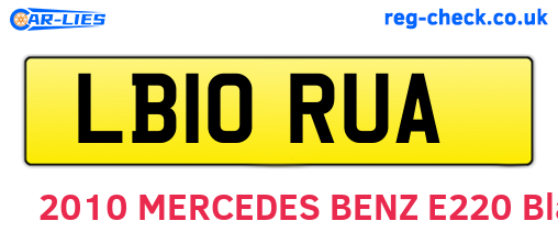 LB10RUA are the vehicle registration plates.