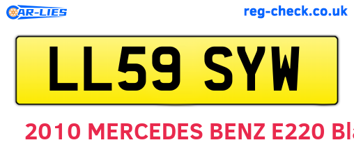LL59SYW are the vehicle registration plates.
