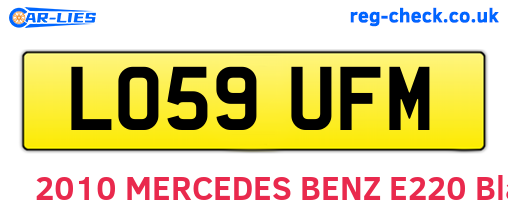 LO59UFM are the vehicle registration plates.