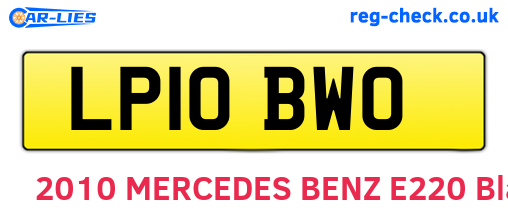 LP10BWO are the vehicle registration plates.