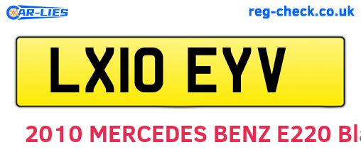 LX10EYV are the vehicle registration plates.