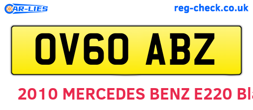 OV60ABZ are the vehicle registration plates.