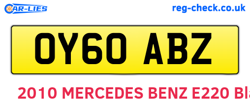 OY60ABZ are the vehicle registration plates.