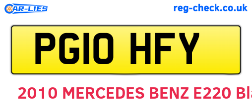 PG10HFY are the vehicle registration plates.