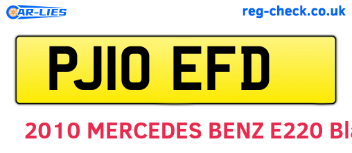 PJ10EFD are the vehicle registration plates.