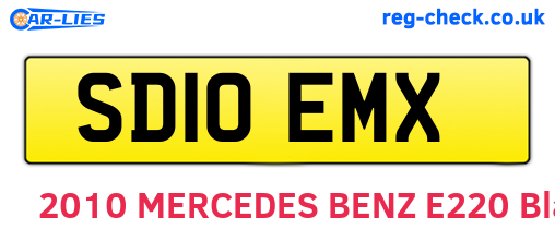 SD10EMX are the vehicle registration plates.