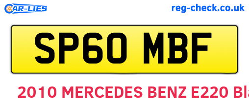 SP60MBF are the vehicle registration plates.