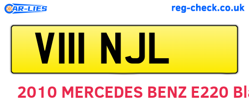 V111NJL are the vehicle registration plates.