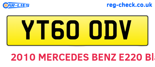 YT60ODV are the vehicle registration plates.