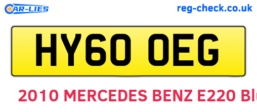 HY60OEG are the vehicle registration plates.