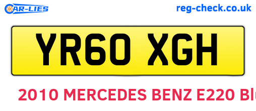 YR60XGH are the vehicle registration plates.