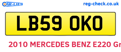 LB59OKO are the vehicle registration plates.