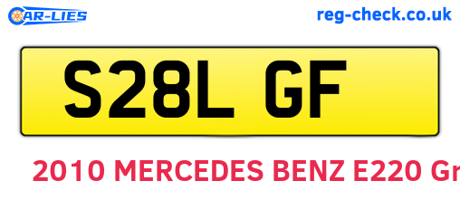 S28LGF are the vehicle registration plates.