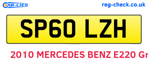 SP60LZH are the vehicle registration plates.